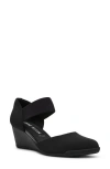 Anne Klein Tiffany Ankle Strap Wedge Pump In Black