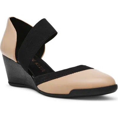Anne Klein Tiffy Wedge Heel Pump In Biscotti
