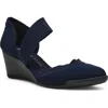 Anne Klein Tiffy Wedge Heel Pump In Navy