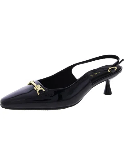 Anne Klein Tilan Womens Patent Slingback Block Heels In Black