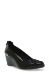 Anne Klein Timeout Wedge Pump In Black Fabric