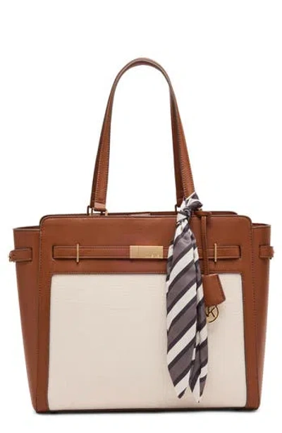 Anne Klein Top Handle Tote Bag In Brown
