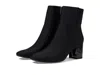 Anne Klein Tori Boot Black Side Zip Square Toe Block Heel Bootie Zogg465 In Black