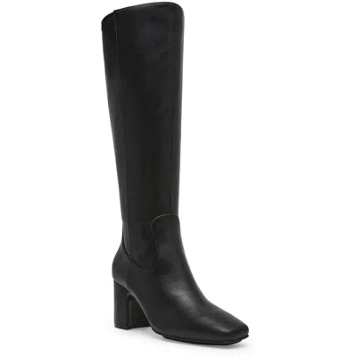 Anne Klein Toronto Womens Wide Calf Faux Leather Knee-high Boots In Black