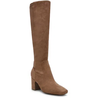 Anne Klein Toronto Womens Zip Up Slip On Knee-high Boots In Truffle