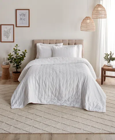 Anne Klein Torringford Jacquard 3-piece Quilt Set, King In White