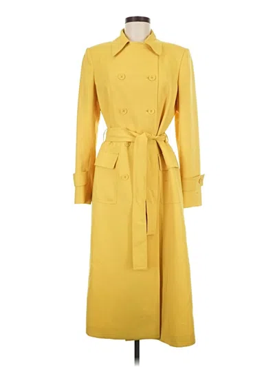 Pre-owned Anne Klein Trenchcoat In Yellow
