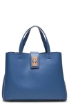Anne Klein Triple Compartment Satchel Bag In Elemental Blue