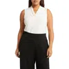 Anne Klein Triple Pleat Sleeveless Top In Anne White