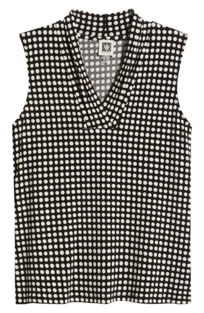 Anne Klein Triple Pleat Sleeveless Top In Multi