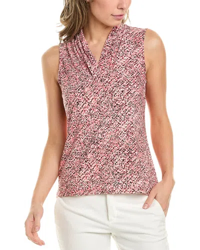 Anne Klein Triple Pleat Top In Red