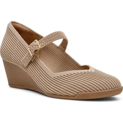 Anne Klein Trixie Wedge Mary Jane Pump In Brown