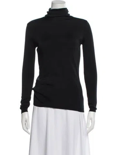 Pre-owned Anne Klein Turtleneck Long Sleeve Top In Multi