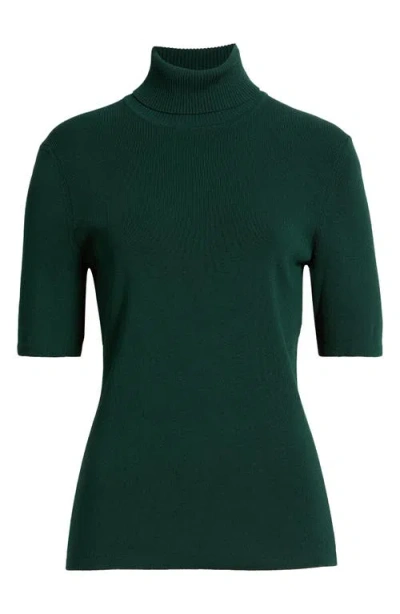 Anne Klein Turtleneck Rib Sweater In Green