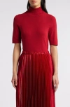 Anne Klein Petite Elbow-sleeve Turtleneck Sweater In Titian Red