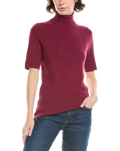 Anne Klein Turtleneck Sweater In Burgundy