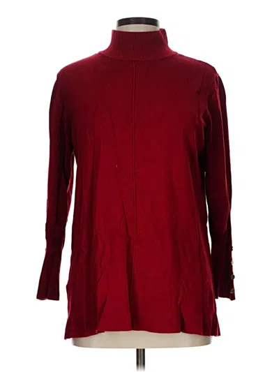 Pre-owned Anne Klein Turtleneck Sweater In Burgundy