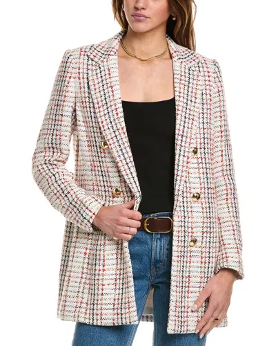 Anne Klein Tweed Coat In Red