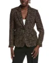 Anne Klein Tweed Jacket In Brown