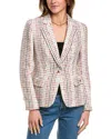 Anne Klein Tweed One-button Jacket In Red