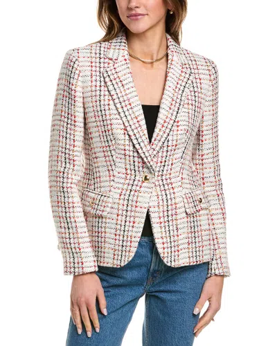 Anne Klein Tweed Jacket In Red