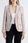 Anne Klein Tweed One-button Jacket In Anne White Multi
