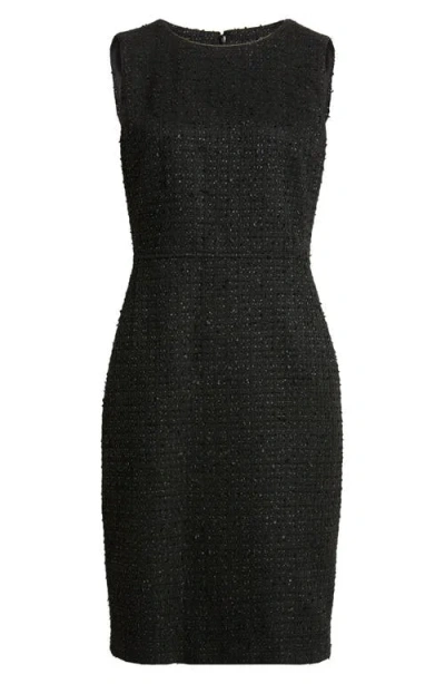 Anne Klein Tweed Sleeveless Sheath Dress In Anne Black