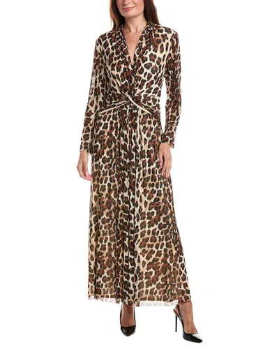 Anne Klein Twist Front Maxi Dress In Multi