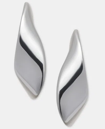 Anne Klein Twisted Hoop Earrings In Silver