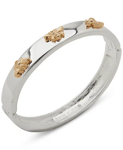 Anne Klein Two-tone Bee Motif Bangle Bracelet
