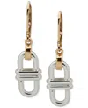 Anne Klein Two-tone Link Drop Earrings In Gold,silver