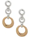 Anne Klein Two-tone Linked Ring Linear Drop Earrings