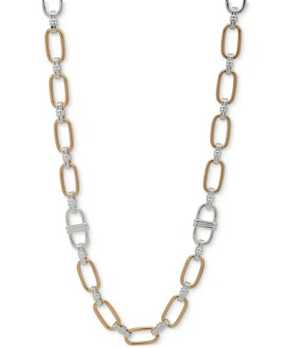 Anne Klein Two-tone Linked Strandage Necklace, 42" In Gold,silver