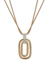Anne Klein Two-tone Snake Chain Pendant Necklace, 16" + 3" Extender In Gold,silver