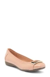 Anne Klein Ursula Ballet Flat In Beige Patent