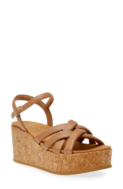 Anne Klein Valencia Platform Wedge Sandal In Brown