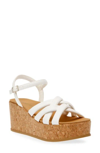 Anne Klein Valencia Platform Wedge Sandal In White