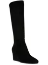 Anne Klein Akvalonia Womens Faux Suede Wide Calf Knee-high Boots In Black