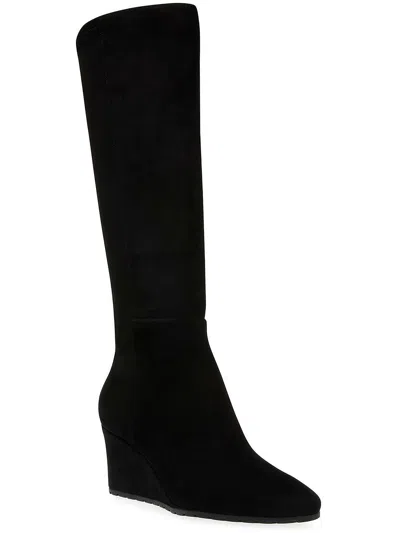 Anne Klein Valonia Womens Faux Suede Tall Knee-high Boots In Black