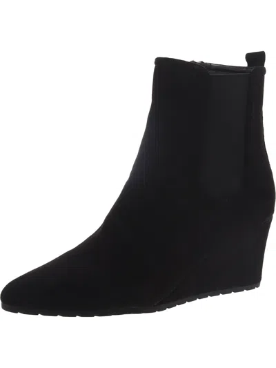 Anne Klein Valore Womens Faux Leather Booties In Black