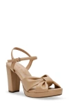 Anne Klein Velia Ankle Strap Platform Sandal In Biscotti