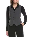 Anne Klein Button-up Vest In Black
