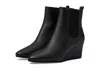 Anne Klein Viki Boots Women's Black Side Zip Pointed Toe Bootie Jobb872 In Black