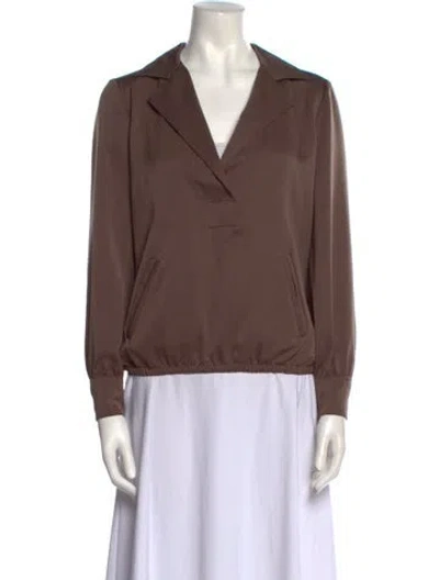 Pre-owned Anne Klein Vintage 1980's Blouse In Brown