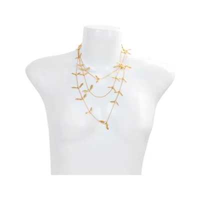 Pre-owned Anne Klein Vintage  Couture Gold Tone Long Necklace Circa 1980s In Multi