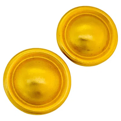 Pre-owned Anne Klein Vintage  Gold Matte Modernist Designer Runway Clip On Earrings In Multi