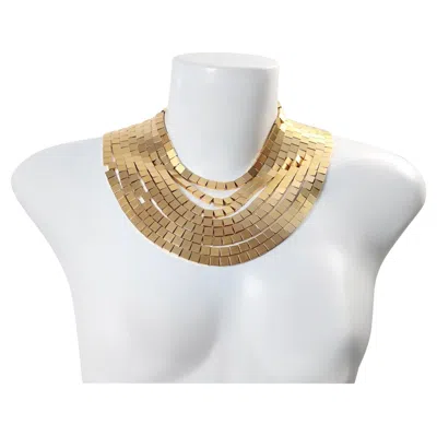 Pre-owned Anne Klein Vintage Gold Tone 8 Row Necklace Circa 1980s In Multi