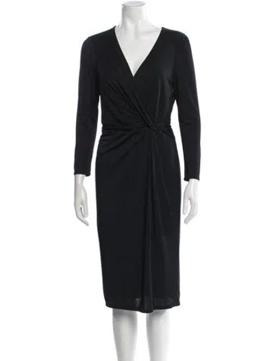Pre-owned Anne Klein Vintage Knee-length Dress In Black