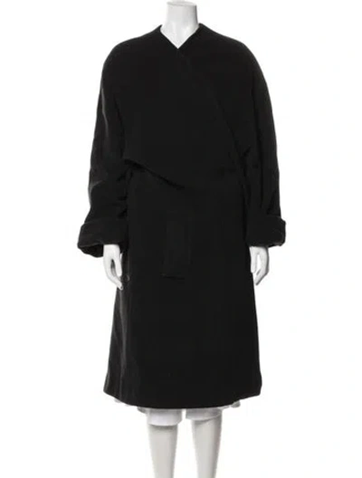 Pre-owned Anne Klein Vintage Wool Coat In Black