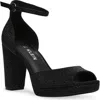 Anne Klein Vista Ankle Strap Platform Sandal In Black Crystal